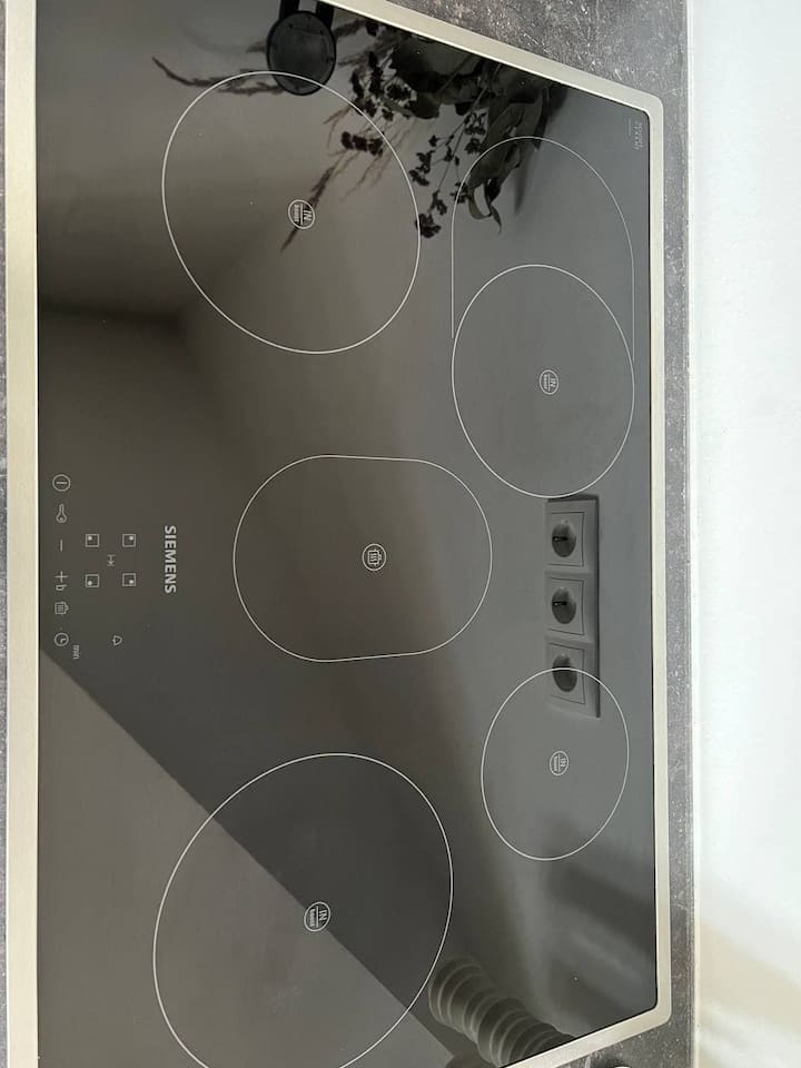 Küche - Details/Ausstattung: Auf dem großzügigen Induktionskochfeld kann man die ganze Familie bekochen. Vorsicht, schnell heiß!